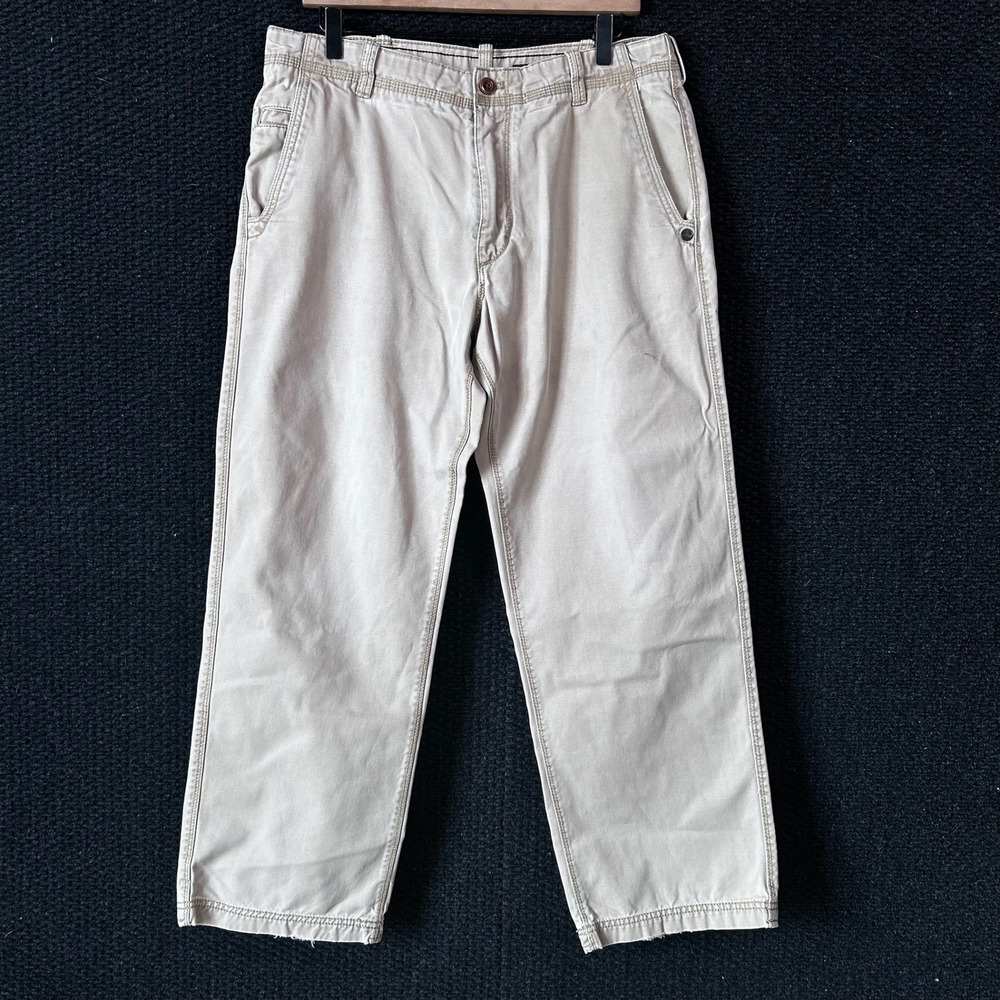 Timberland Mens Khaki Chino‎ Pants Beige 100% Cotton Size 34x30